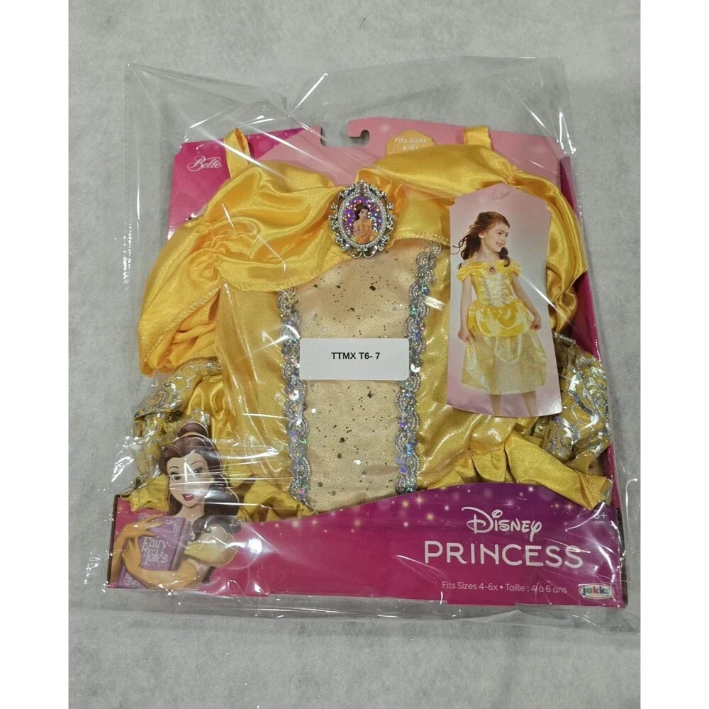 NEW! Disney Princess Belle Costume Dress 4-6x Girls Beauty And The Beast
